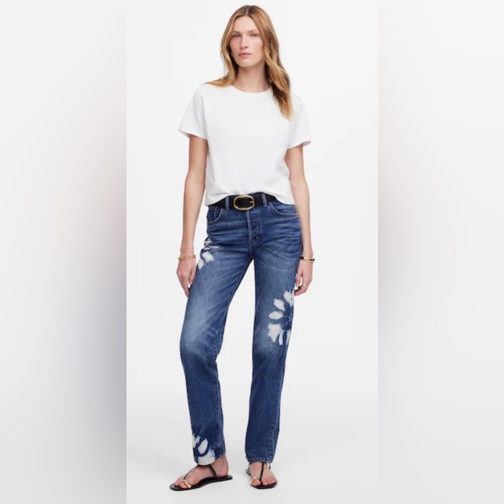 Madewell The Dean Easy Straight shibori wash Rigid Jeans size 30 brand new - Picture 1 of 17
